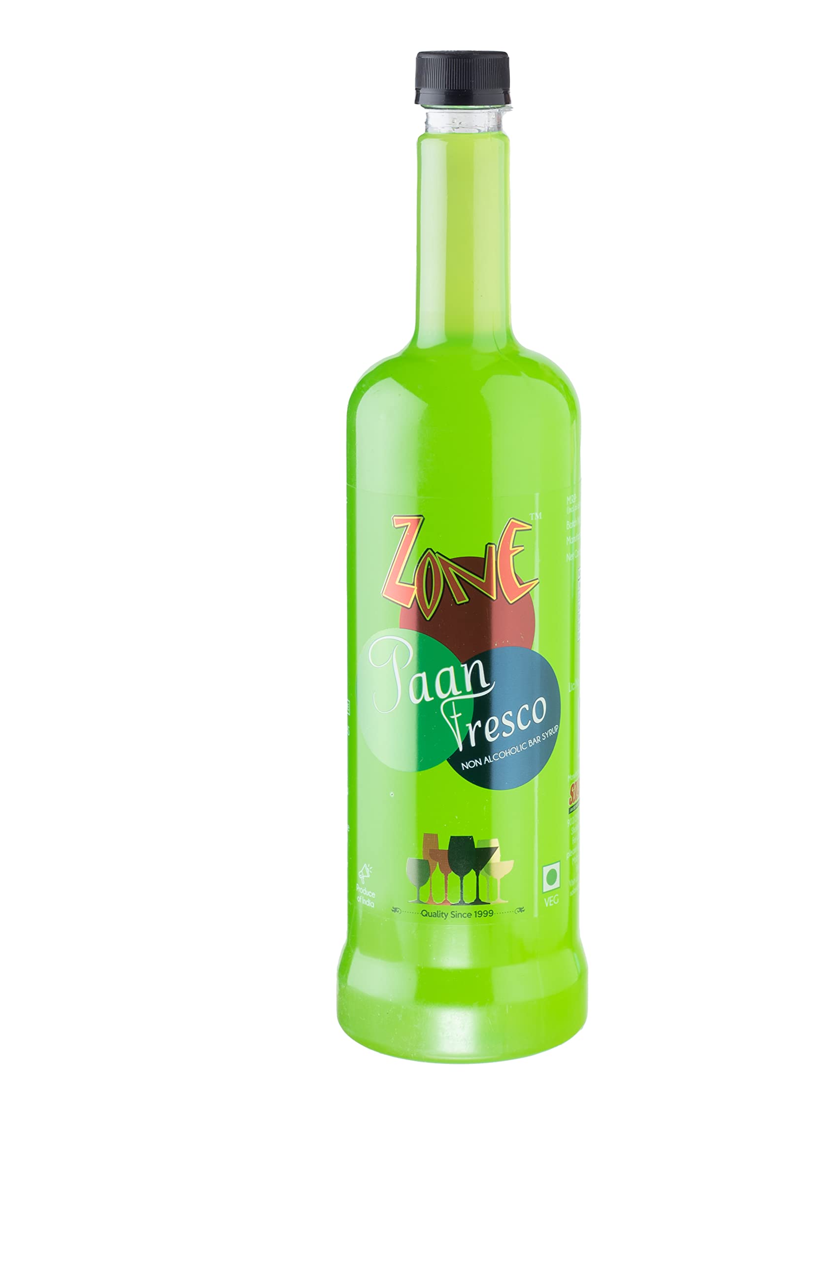 ZONE Paan Fresco Flavoured Bar Syrup, 1000ml Bottle Suitable for