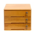 thumbnail image 6 of 3-TIER Wood Yellow Desk Drawer Organizer Case Storage Cabinet Rectangle Tung Wood Desktop Storage Case, 6 of 17