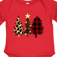 thumbnail image 4 of Inktastic Three Christmas Trees in Plaid and Leopard Print Boys or Girls Long Sleeve Baby Bodysuit, 4 of 5