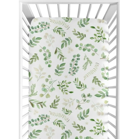 UPC: 0846480090762 | Botanical Leaf Cotton Fitted Crib Sheet by Sweet Jojo Designs
