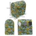 thumbnail image 5 of Oriental Green Lounger Chair Bag, Botanical Water Lilies Lotus Flowers and Dragonflies Illustration, High Capacity Storage with Handle Container, Lounger Size, Dark Seafoam Yellow, by Ambesonne, 5 of 5