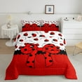 thumbnail image 2 of Manfei Cute Ladybird 2pcs Bedding Comforter Set,Red Bowknot Twin Comforter Sets,Polka Dots Breathable Bedding Set,Microfiber Cartoon Bedroom Decorative,Reversible, 2 of 8