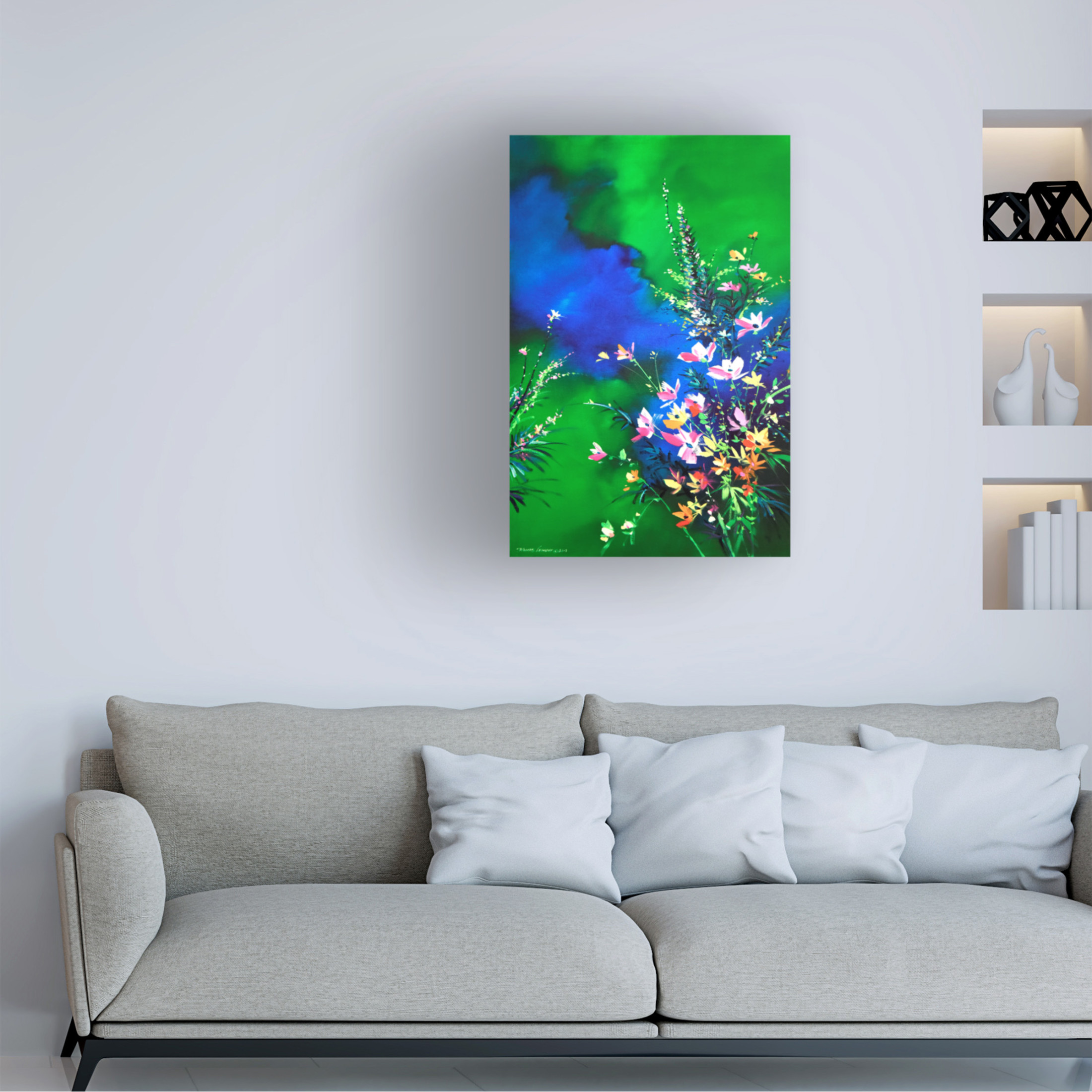 Canvas Wall Art - Thomas Leung 'Spring Bouquet' Wall Art for Living Room, Bedroom, or Office Décor by Trademark Fine Art - 30 x 47 Inches
