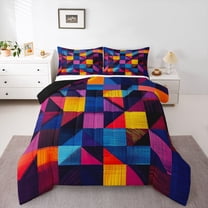 Castle Fairy Vintage Stripes Plaid Full Size Comforter Sets,Geometric Bedding Sets
