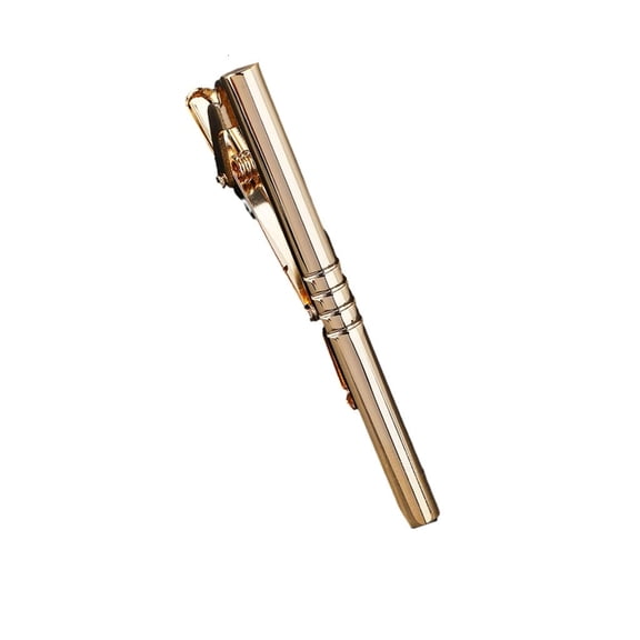 Ywmsfl Classical Men Tie Pin Clip Wedding Party Daily Life Brass Gold Necktie Clasp Regular Tie Pinch Clip Fashion Jewelry