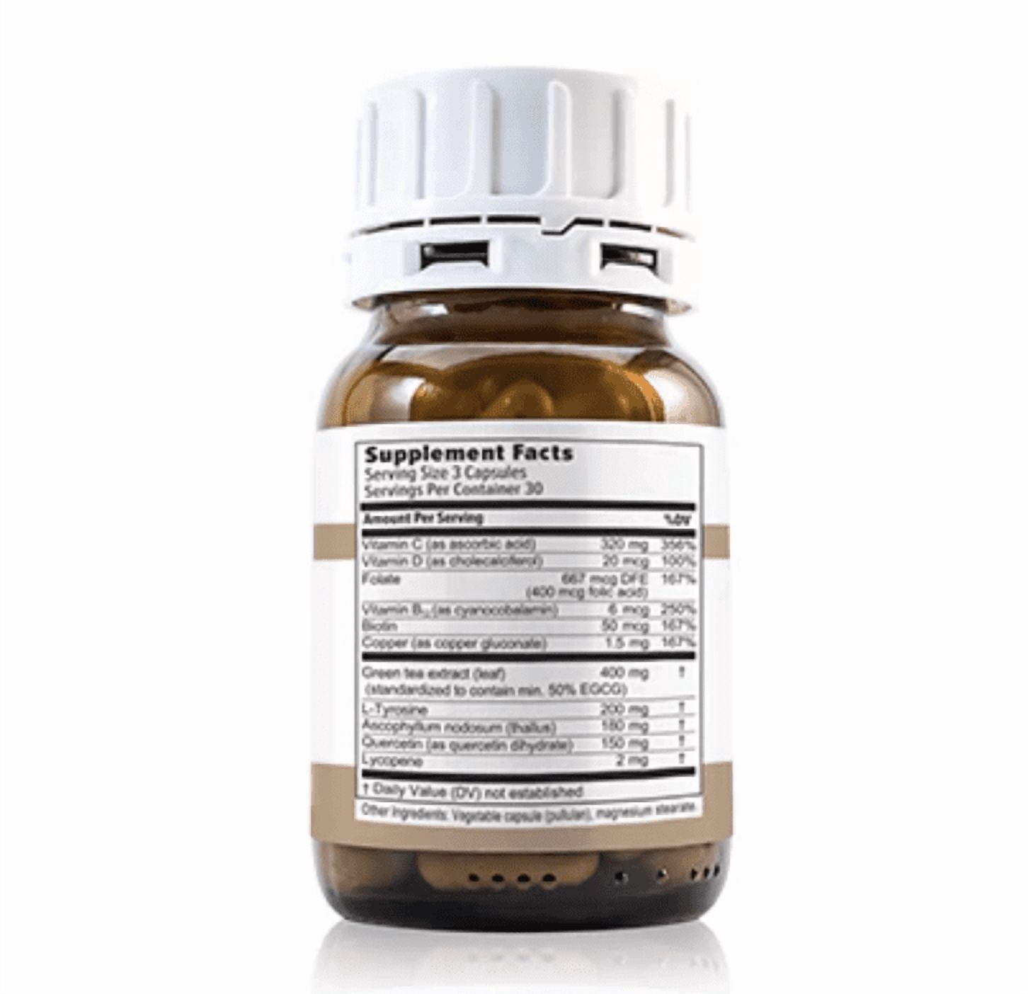 Melaniq Hair Pigmentation Supplement with Copper, L-Tyrosine, Biotin & Antioxidants – Supports Normal Hair Pigmentation & Helps Delay Premature Greying – 1-Month Supply
