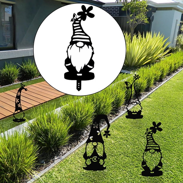 Estacas Estatua de jardín de hadas decorativa para jardín de hadas en miniatura. Figuras de gnomo de jardín de hadas para decoración de patio y céspe El 10x29cm