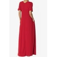 thumbnail image 2 of TheMogan Women's S~3X Soft Jersey Oversized V-Neck Short Sleeve Maxi Dress W Pocket, 2 of 6