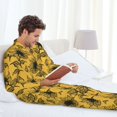 thumbnail image 5 of Bingfone Men's Pajama Set 2 Piece Loungewear PJs, Long Sleeve with Pajama Pants-Autumn Sunflower, 5 of 7