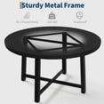 thumbnail image 3 of 47 - pulgada round dining mesa para 4, moderno industrial style, thick tabletop, sturdy metal base, space - saving, negra - perfect kitchen y dining room muebles, 3 of 7