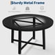 thumbnail image 3 of 47 - pulgada round dining mesa para 4, moderno industrial style, thick tabletop, sturdy metal base, space - saving, negra - perfect kitchen y dining room muebles, 3 of 7