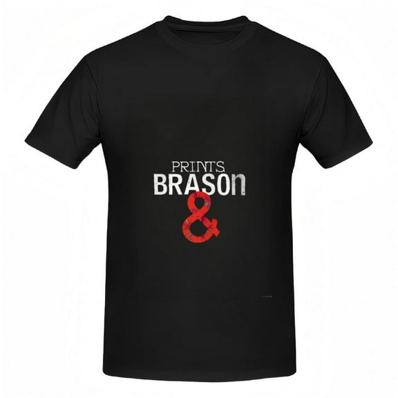 Stylish Cotton Short Sleeve T-Shirt for Women - " PRINTS BRASON " Design with Red & White Text Casual Tee Top