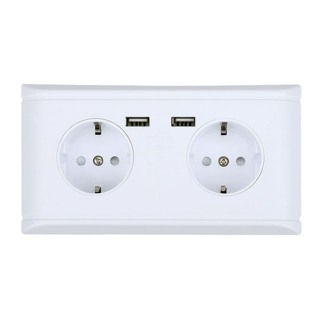 USB EU Wall Socket, Usb Port Design Power Outlet Socket, For Restaurant Office