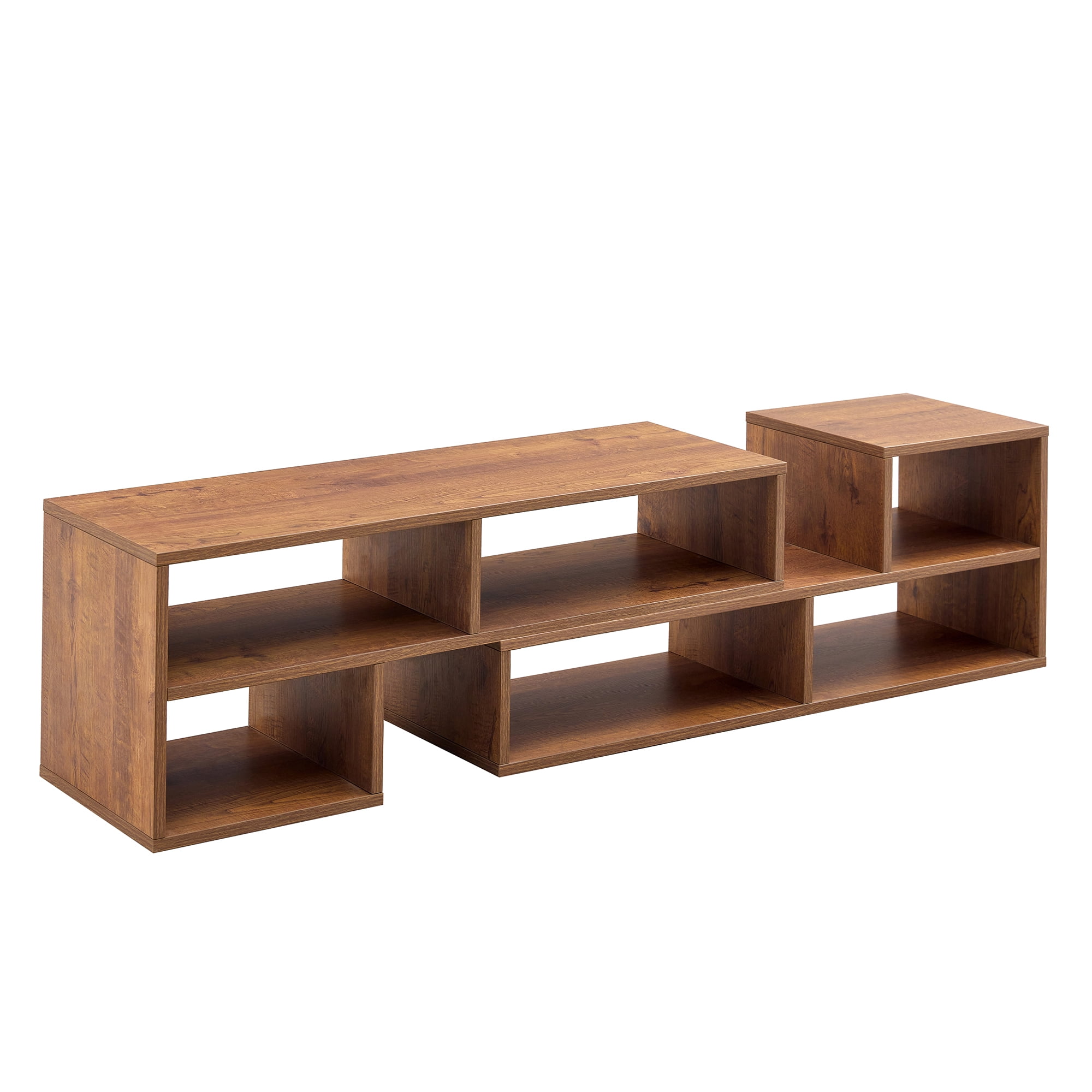 Leumius 2 Pieces Cube TV Stand for TVs up to 70 Free Combination Media Stand,Open Storage Bookcase Shelf for Living Room