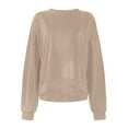 thumbnail image 4 of Women's Long-sleeved Tops T-shirts With Split Hems, Solid Color, Fashionable Women's Sweatshirts, 4 of 7