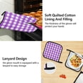 thumbnail image 2 of Purple Check Mothers day Kitchen Apron,Oven Mitt,Pot Holder,Towel,Birthday Gifts Set for Mom Wife Grandma, 2 of 6
