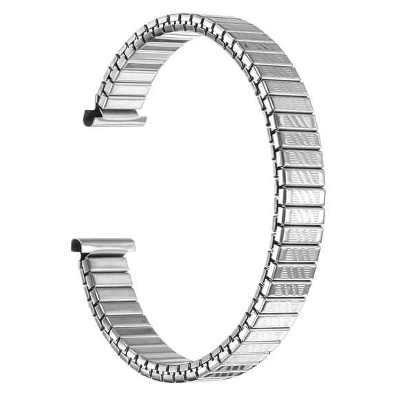 Uxcell Expansion Watch Bands 12mm Stainless Steel Stretch Watch Replacement Straps Wristwatch Strap Wave Pattern for Women Men, Silver