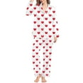 thumbnail image 2 of Xmyrz Valentine's Day Cute Pajama Sets For Women Heart Shaped Printed Stylish Recreation Long Sleeved Pants Set Sleepwear Pj Outfit Sets, 2 of 5