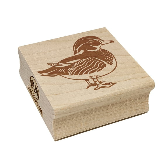Elegant Wood Duck Square Rubber Stamp Stamping Scrapbooking Crafting - Small 1.25in