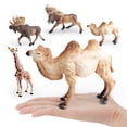 thumbnail image 2 of Juego de figuras de animales salvajes de PVC, 4 piezas, con jirafa, alce y camello, 2 of 3