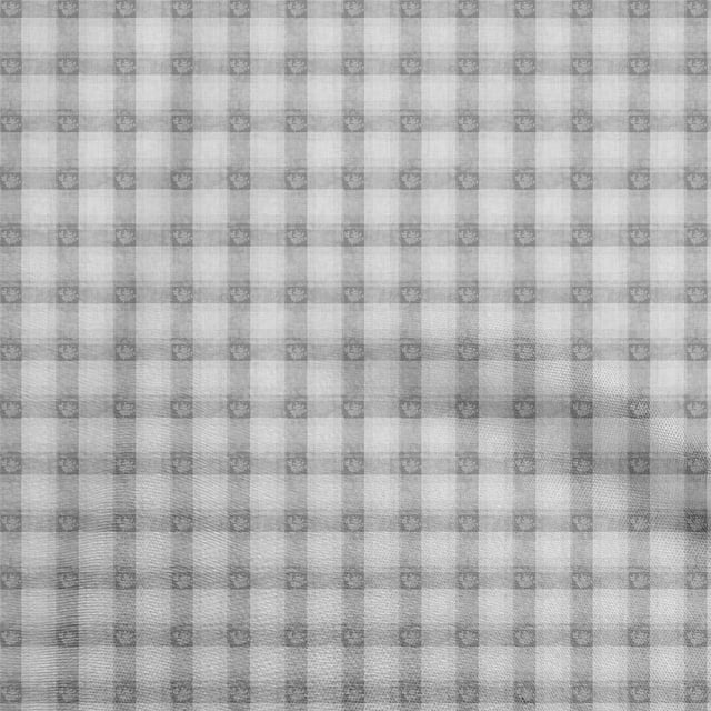 oneOone Rayon Gray Fabric Check Sewing Material Print Fabric By The Yard 56 Inch Wide