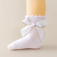 thumbnail image 3 of Baby Girls Socks Frilly Ankle Socks Toddler Dress Socks with Bows, 3 of 3