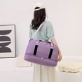 thumbnail image 4 of WIZUTIZ Gym Bag for Women with Shoes Compartment Collapsible Travel Bag Swim Weekender Lightweight Tote Bag Workout Yoga Sports Large Travel Duffle Bag Womens Large Solid Bags Classic Bag Purple, 4 of 5