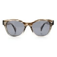 thumbnail image 3 of Womens Classic Boyfriend Fashion Horn Rim Round Chic Plastic Sunglasses Beige Stripe - Black, 3 of 8