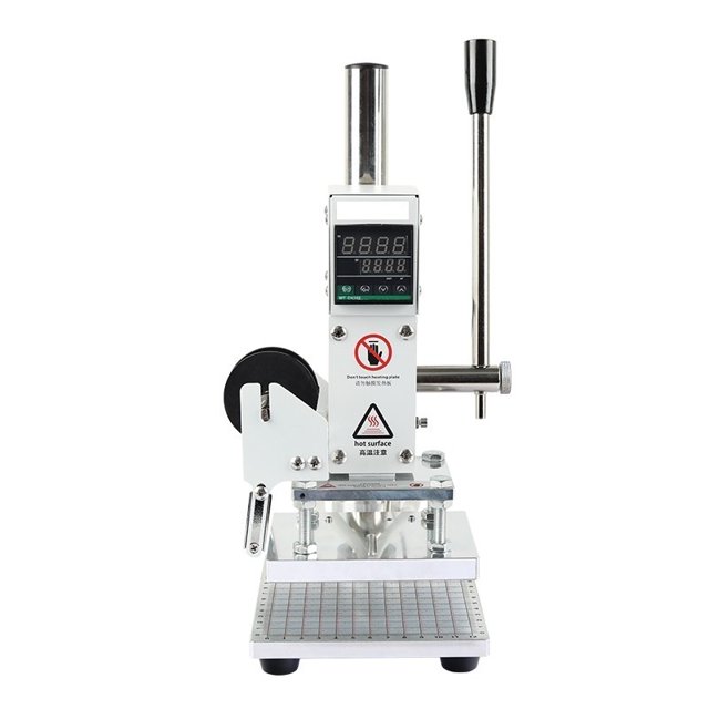 Digital Manual Hot Foil Stamping Machine Wood Leather Paper Marking Press Embossing Bronzing Machine ,Fast-Drying Ink with Crisp Output