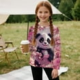 thumbnail image 5 of Garronmavis Panda Girls Long Sleeve T-Shirts 11-12 Fashion Cherry Blossom Kids Fall Tops Crewneck Basic Tees Versatile Long Sleeve Crewneck T-Shirts Tee Top Stylish Kids Fall Tops, 5 of 7
