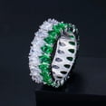 thumbnail image 2 of Luxury Green Cubic Zirconia Big Round Wedding Party Rings for Women, 2 of 9