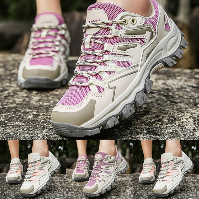 Espadrilles pour Femmes Couple Nouvelles Chaussures de Sport de Printemps Automne Hiver pour l'Extérieur Alpinisme Course Chaussures de Course Femmes Rose 39