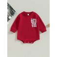 thumbnail image 2 of Bagilaanoe Newborn Baby Girl Boy Oversized Romper Sweatshirt Long Sleeve Bodysuit Letter Print Pullover 3M 6M 12M 18M Infant Casual Tee Tops, 2 of 8