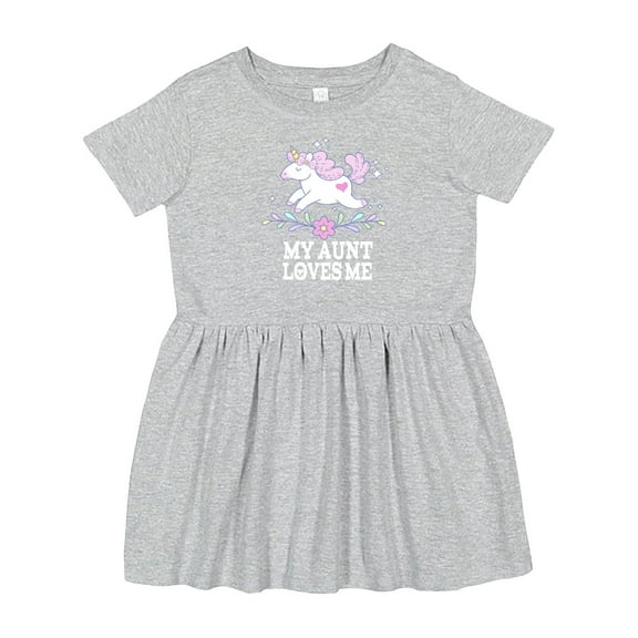 Inktastic My Aunt Loves Me Unicorn Girls Toddler Dress
