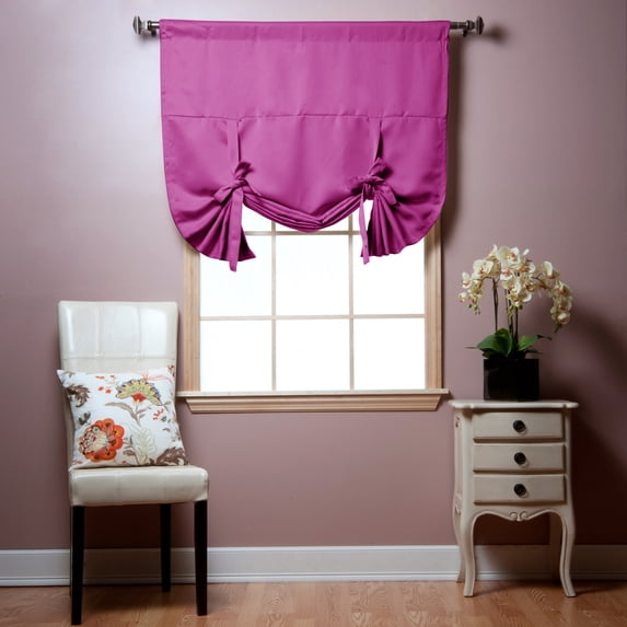 Quality Home Basic Blackout Tie Up Shade - Violet (1 Panel)