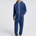 thumbnail image 2 of Pijama de camuflaje de terciopelo de doble cara con capucha informal para hombre, traje unido con cremallera Pompotops  oipoqjl29312, 2 of 6