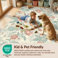thumbnail image 4 of Design&I 9'x12' Washable Area Rug Giant Skid-Resistant Vibrant Vintage Botanical Toile Wildflower Motifs Trailing Vine for Great Room, Large Living, 4 of 7