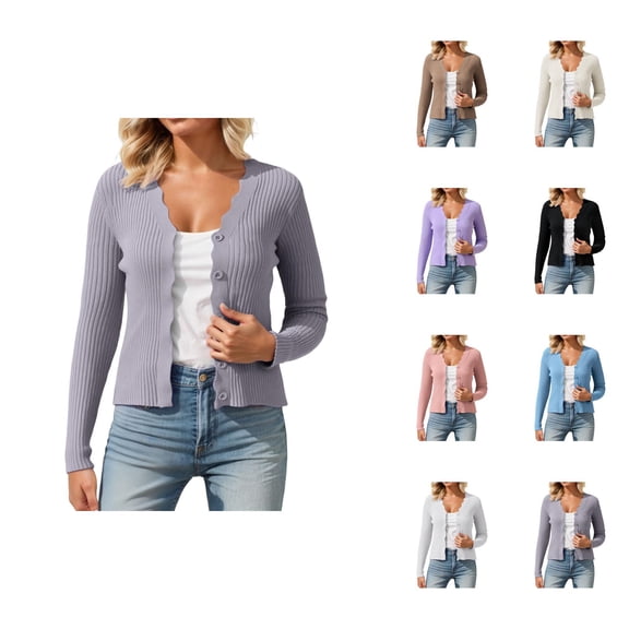 Casual Open Front Women's Cardigan Long Sleeve Teacher Outfit Cardigans Stylish Women's Cardigan Wear Knit V Neck Design Perfectly Pairs With Jeans Easy Care Versatile Layering Piece