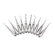 thumbnail image 4 of Juego de 10 elevadores dentales de acero inoxidable - Instrumentos profesionales para extracción dental con mango antideslizante y diseño ergonómico. Incluye elevadores rectos y curvos para, 4 of 7