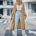 thumbnail image 6 of Pxiakgy Women'S Fashion Loose Long Sleeve Solid Color Banded Sweater Cardigan Khaki + S, 6 of 8