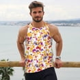 thumbnail image 6 of Lsque flowers and flying butterflies Pattern Mens Tank Tops Muscle Athletic Quick Dry Sleeveless Workout Fitness T Shirts Beach Tank Top, Loose-fit Sleeveless Shirt for Men-4X-Large, 6 of 7