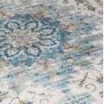 thumbnail image 3 of ReaLife Machine Washable Rug - Stain Resistant, Non-Shed - Eco-Friendly, Padded, Family & Pet Friendly - Premium Recycled Fibers - Distressed Vintage Medallion - Ivory Blue, 5' x 7', 3 of 5