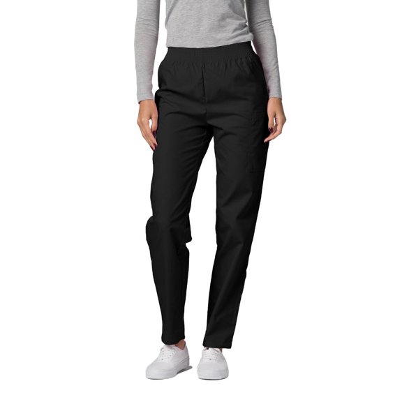 Adar Universal Scrubs For Women - Tapered Utility Cargo Scrub Pants - 503 - Black - 3X