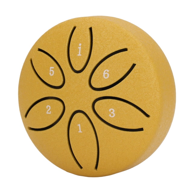 Tambor de Lengua de Acero, Tambor de Lluvia de 3 Pulgadas y 6 Tonos, Tambor de Mano para Meditacia y Yoga