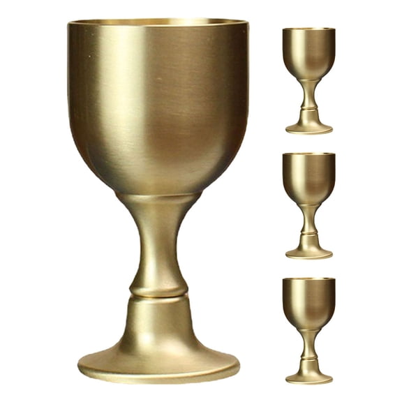 TITINICE 4Pcs Vintage Medieval Copper High Stem Goblets Wine Cup Decoration Party Use