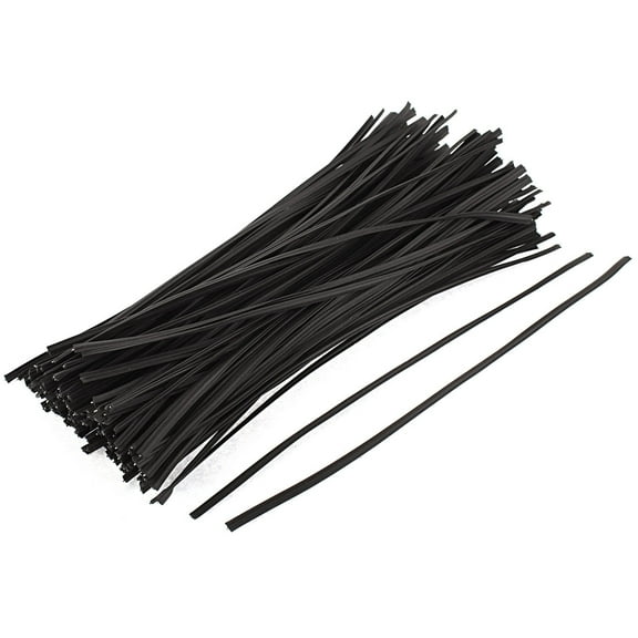 Unique Bargains 130pcs Metal Cord Data Cable Organizer Bags Packaging Wire Twist Ties Black 6"