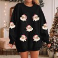 thumbnail image 2 of TTUHYWXI Women Sparkle Sequin Christmas Sweatshirt Santa Graphic Crewneck Sweater Long Sleeve Xmas Pullover Tops (Black, XL), 2 of 8