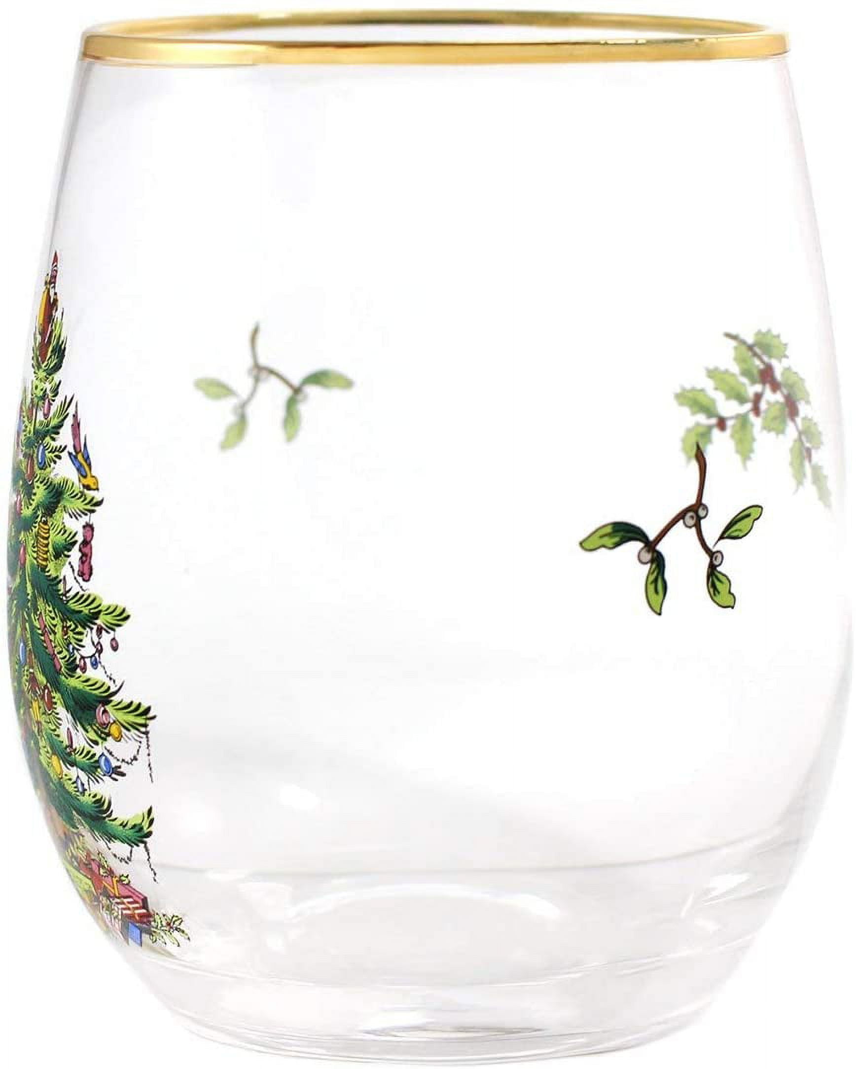 Spode 13 oz. Christmas Tree Glass Wine Set (4-Piece) 4339908 - The Home  Depot