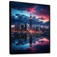 thumbnail image 2 of Designart "Empire State Pink New York" Cityscapes Floater Framed Wall Art Print, 2 of 7
