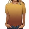 thumbnail image 7 of Ichuanyi Womens Summer Tops Trendy Gradient Color Print Short Sleeve Tshirts Shirts Crew Neck T Shirts Fashion, 7 of 7